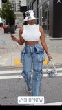 Casual Spliced Multi-Pocket Jeans OD-8686