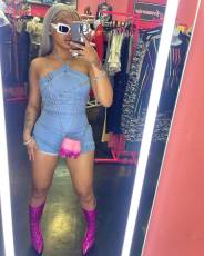 Sexy Halter Backless Denim Romper MEM-88575