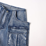 Casual Spliced Multi-Pocket Jeans OD-8686