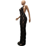 Sexy Hollow Out Tie Up Backless Beach Dress CM-8720