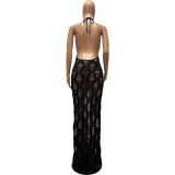 Sexy Hollow Out Tie Up Backless Beach Dress CM-8720