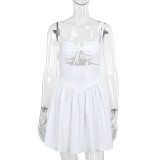 Solid Color Hollow Out Sling Mini Dress FL-YY24063
