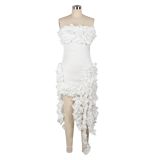 Sexy Solid Color Off Shoulder Ruffle Mini Dress AIL-262