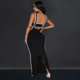 Sexy Wrap Chest And Sling Jumpsuit 2 Piece Set BY-6950