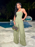 Casual Solid Color Loose Wide Leg Jumpsuit ZSD-0665