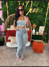 Sexy Wrap Top Back Pants Two-piece Set GDIM-2408