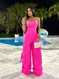 Casual Solid Color Loose Wide Leg Jumpsuit ZSD-0665