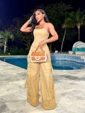 Casual Solid Color Loose Wide Leg Jumpsuit ZSD-0665