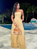 Casual Solid Color Loose Wide Leg Jumpsuit ZSD-0665