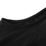 Solid Color Strapless Skinny Hollow Out Top MZ-2841