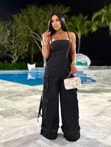 Casual Solid Color Loose Wide Leg Jumpsuit ZSD-0665