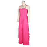 Casual Solid Color Loose Wide Leg Jumpsuit ZSD-0665