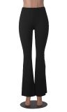 Solid Skinny Fitness Running Flared Pants MZ-2859