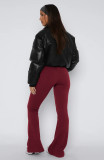 Solid Skinny Fitness Running Flared Pants MZ-2859