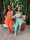 Sexy Wrap Top Back Pants Two-piece Set GDIM-2408