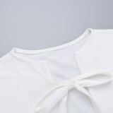 Fashion Sleeveless Tie Up Hollow Tops FL-YY24068