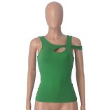 Solid Color Strapless Skinny Hollow Out Top MZ-2841