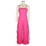 Casual Solid Color Loose Wide Leg Jumpsuit ZSD-0665