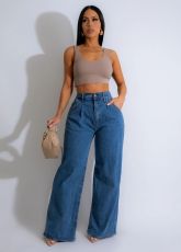 Casual Denim Loose Straight Jeans HSF-2798