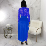Lace Long Sleeve Jumpsuit And Tie Up Skirt Suit YF-10720
