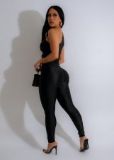 Slant Shoulder Sleeveless Slim Fashion Two Piece Set SFY-448