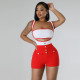  Sleeveless Tube Tops Strappy Romper Sexy Two-piece Set MUE-8062