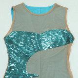Sexy Sleeveless See Through Hot Drill Mini Dress CYA-901132