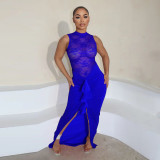 Sexy See Through Lace Patchwork Long Dress YF-10712
