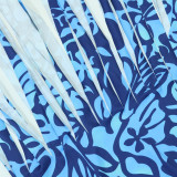 Sexy Print Wrap Tops And Tassel Skirt 2 Piece Set CYA-901138