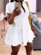 Casual Solid Short Sleeve Loose Dress SFY-415