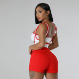  Sleeveless Tube Tops Strappy Romper Sexy Two-piece Set MUE-8062