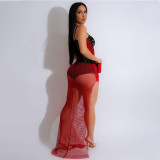Solid Color Hot Rhinestone Mesh Irregular Mini Dress CYA-901098