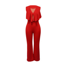 Ruffled Sleeveless Straight Leg Jumpsuit YF-5083