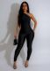 Slant Shoulder Sleeveless Slim Fashion Two Piece Set SFY-448