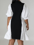 Casual Color Block Fashion Loose Dress SFY-408