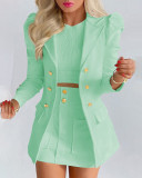 Fashion Long Sleeve Blazer And Skirt Two Piece Set GYSM-W0502