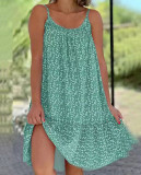 Plus Size Casual Crushed Flower Sling Midi Dress GYSM-W0735