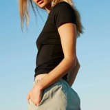 Solid Color Slim Short Sleeve T Shirt GYSM-W0541