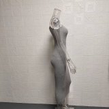 Casual Contrast Color Sling Midi Dress GYSM-W0225