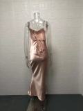 Satin Lace Up Sexy Fishtail Dress Nightgown GYSM-W0503