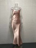 Satin Lace Up Sexy Fishtail Dress Nightgown GYSM-W0503