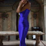 Satin Lace Up Sexy Fishtail Dress Nightgown GYSM-W0503