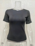 Solid Color Slim Short Sleeve T Shirt GYSM-W0541