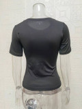 Solid Color Slim Short Sleeve T Shirt GYSM-W0541