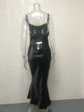 Satin Lace Up Sexy Fishtail Dress Nightgown GYSM-W0503