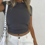 Solid Color Slim Short Sleeve T Shirt GYSM-W0541
