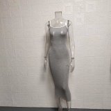 Casual Contrast Color Sling Midi Dress GYSM-W0225