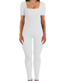 Rib Square Neck Slim Fit Yoga Jumpsuit GYSM-LTCX5203