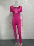 Rib Square Neck Slim Fit Yoga Jumpsuit GYSM-LTCX5203