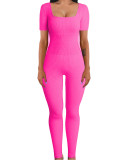 Rib Square Neck Slim Fit Yoga Jumpsuit GYSM-LTCX5203